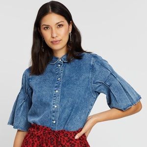 scotch and soda denim shirt acid wash sz XL top